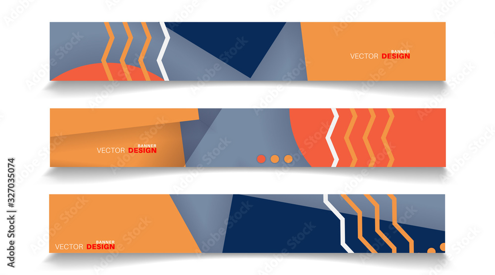 A set of modern vector banners with a rectangular design background