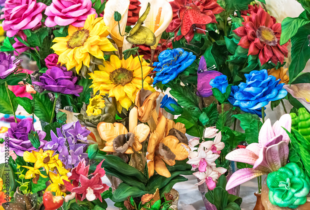 custom made wallpaper toronto digitalFundo colorido com flores artificiais