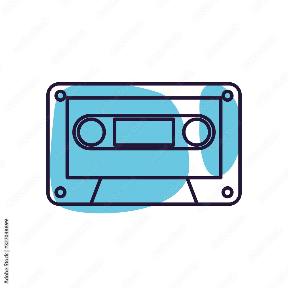 Isolated music cassette line style icon vector design