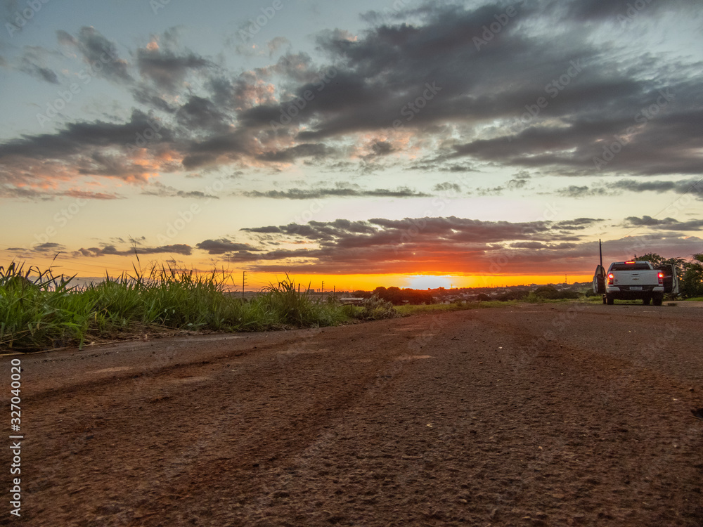 sunset in the middle of the city of maringá sunset in the middle of the city of maringá