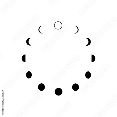 phases of solar and lunar eclipce, Vector illustration on the white background