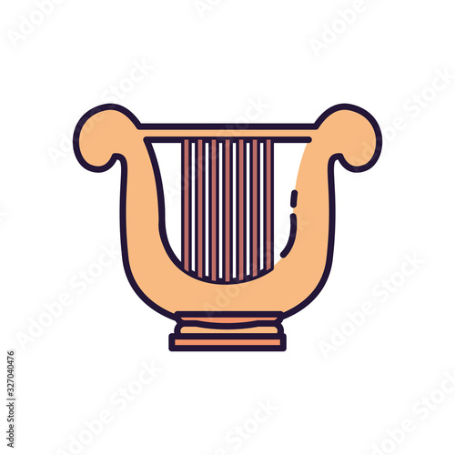 Isolated music harp instrument fill style icon vector design