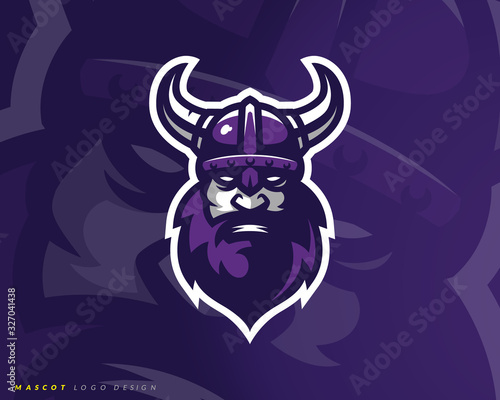 Viking logo design. Sport team mascot logotype illustration. Eps10 vector.