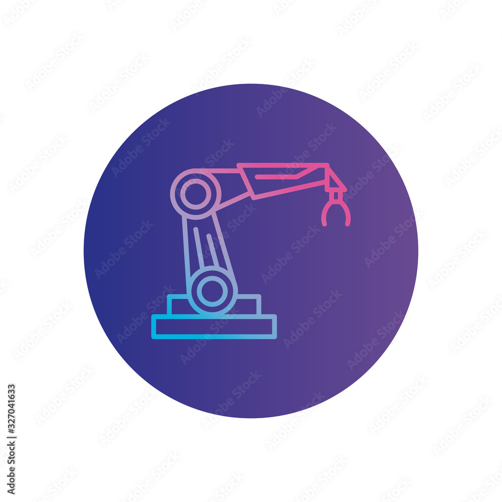 Isolated robot arm gradient style icon vector design Isolated robot arm gradient style icon vector design