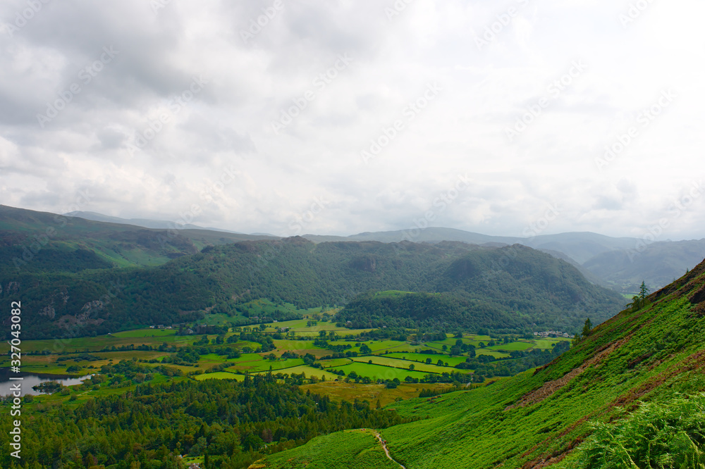landscape view from cat bells lake district Scotland UK landscape view from cat bells lake district Scotland UK