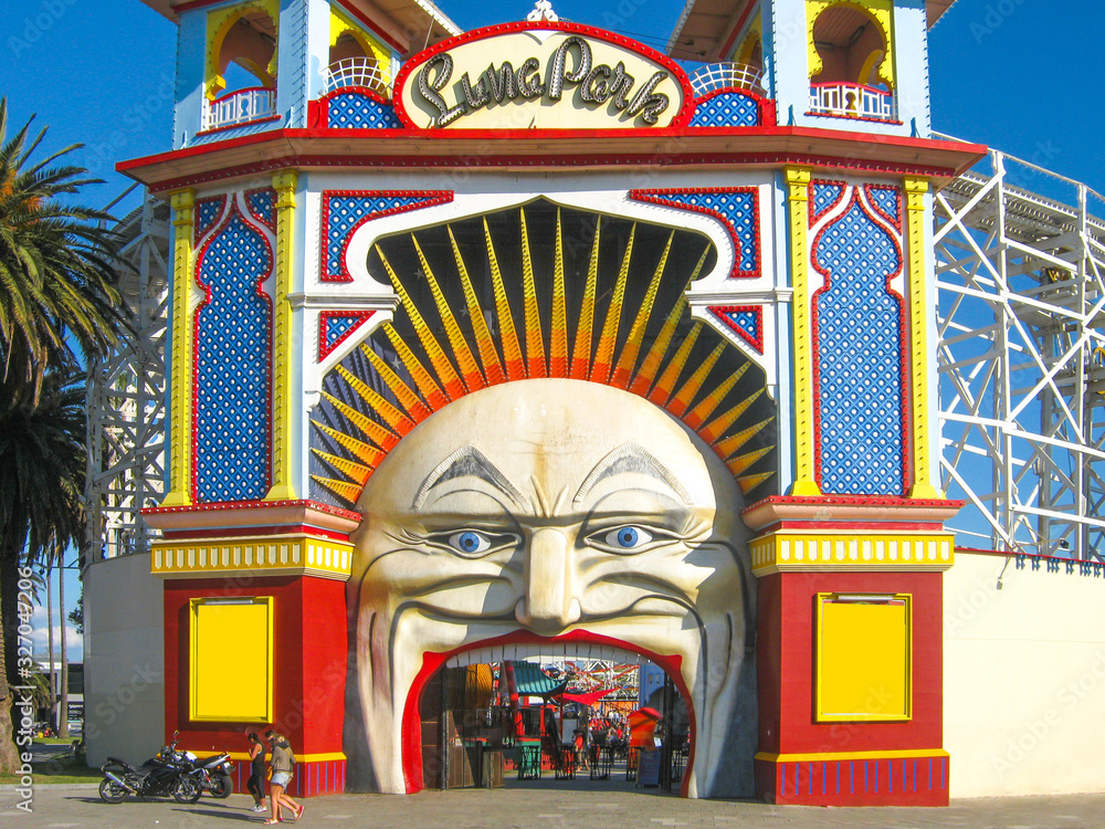 Naklejka premium Luna Park w St. Kilda Melbourne, Wiktoria, Australia