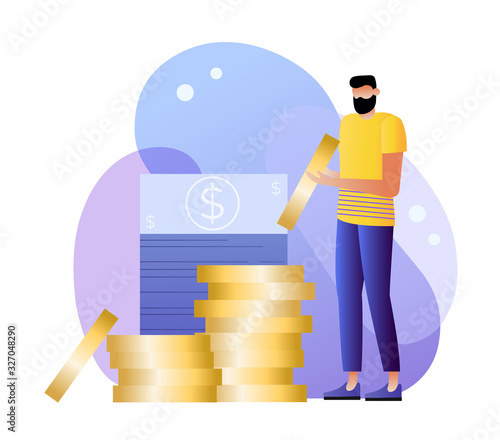 Business investment and money savings illustration. Fees and funding metaphors