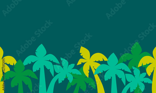 Poster colored silhouettes of palm trees with place for text. Vector illustration