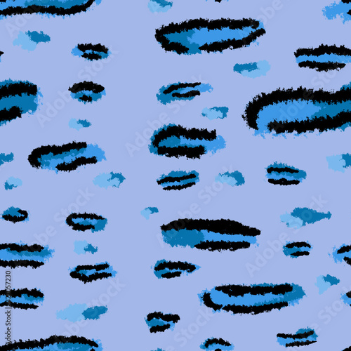 tiger texture on a blue background. Pattern, print