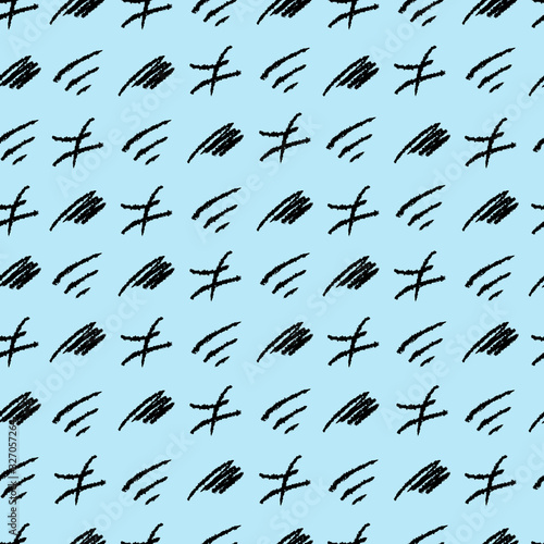 symbols, signs texture on a blue background. Pattern print
