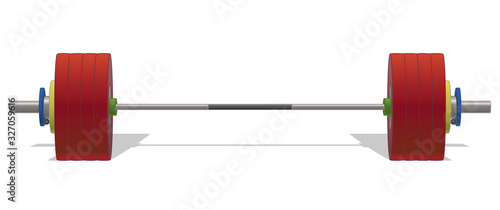 weightlifting barbell isolated on white a background