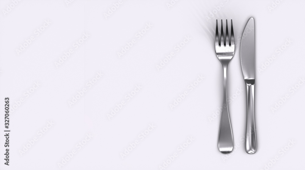 Knife and fork isolated on white background. Copy Space. Cooking icon. Symbol. Knife and fork isolated on white background. Copy Space. Cooking icon. Symbol.