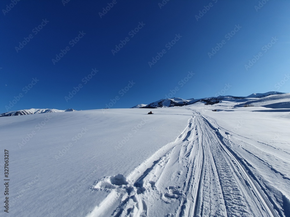 Perfect landscape winter snowy mountains