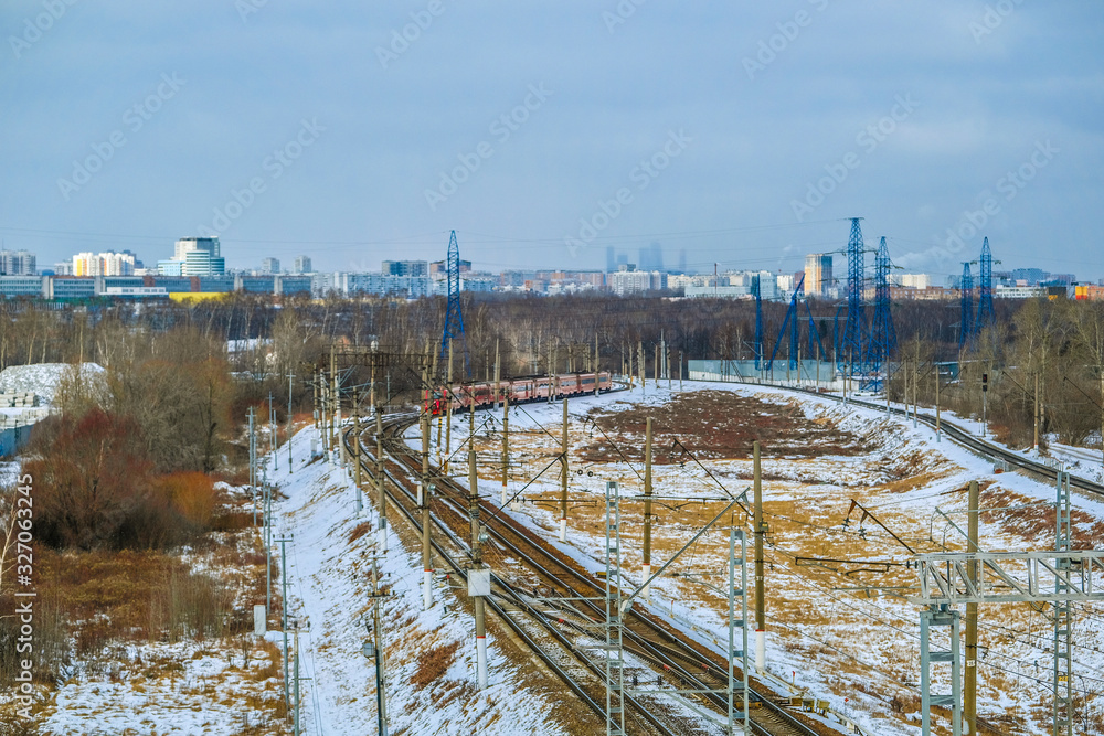 image of railway tracks in winter