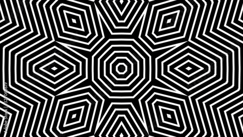 Psychedelic abstract pattern. Op art vintage decorative elements, oriental islam pattern.