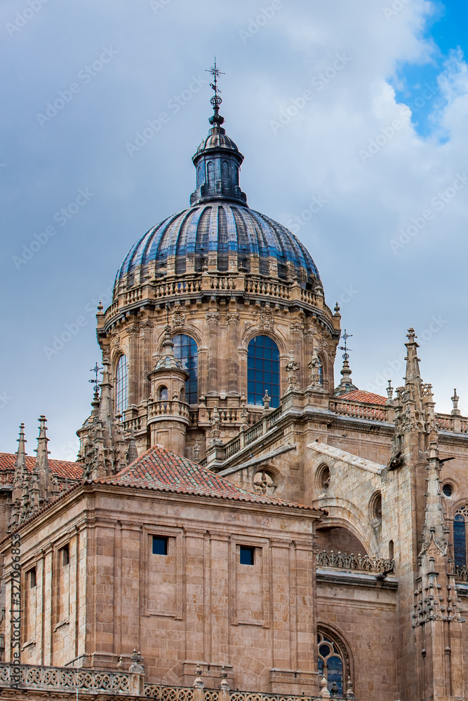 View of the dome of the historical Salamanca Cathedral