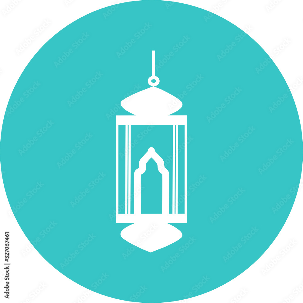 Lantern lamp in green circle icon. Ramadan kareem lantern celebration lamp illustration. Vector Arab Islam culture festival decoration religious fanoos glowing symbol. Traditional muslim design. Lantern lamp in green circle icon. Ramadan kareem lantern celebration lamp illustration. Vector Arab Islam culture festival decoration religious fanoos glowing symbol. Traditional muslim design.