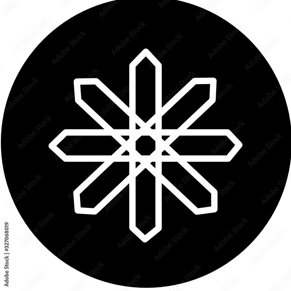 Elegant Islamic pattern in black circle icon. Elegant Islamic pattern in black circle icon.