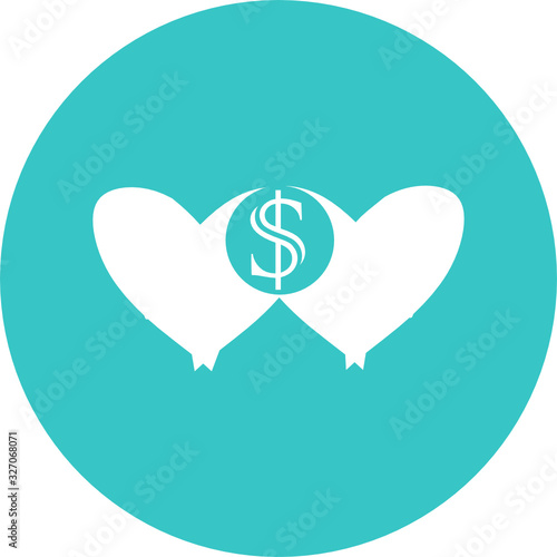 Zakat in green circle icon. Simple vector of ramadan icon for ui and ux, website or mobile application. Ramadan and eid mubarak. Zakat al-fitr are charity taken for the poor