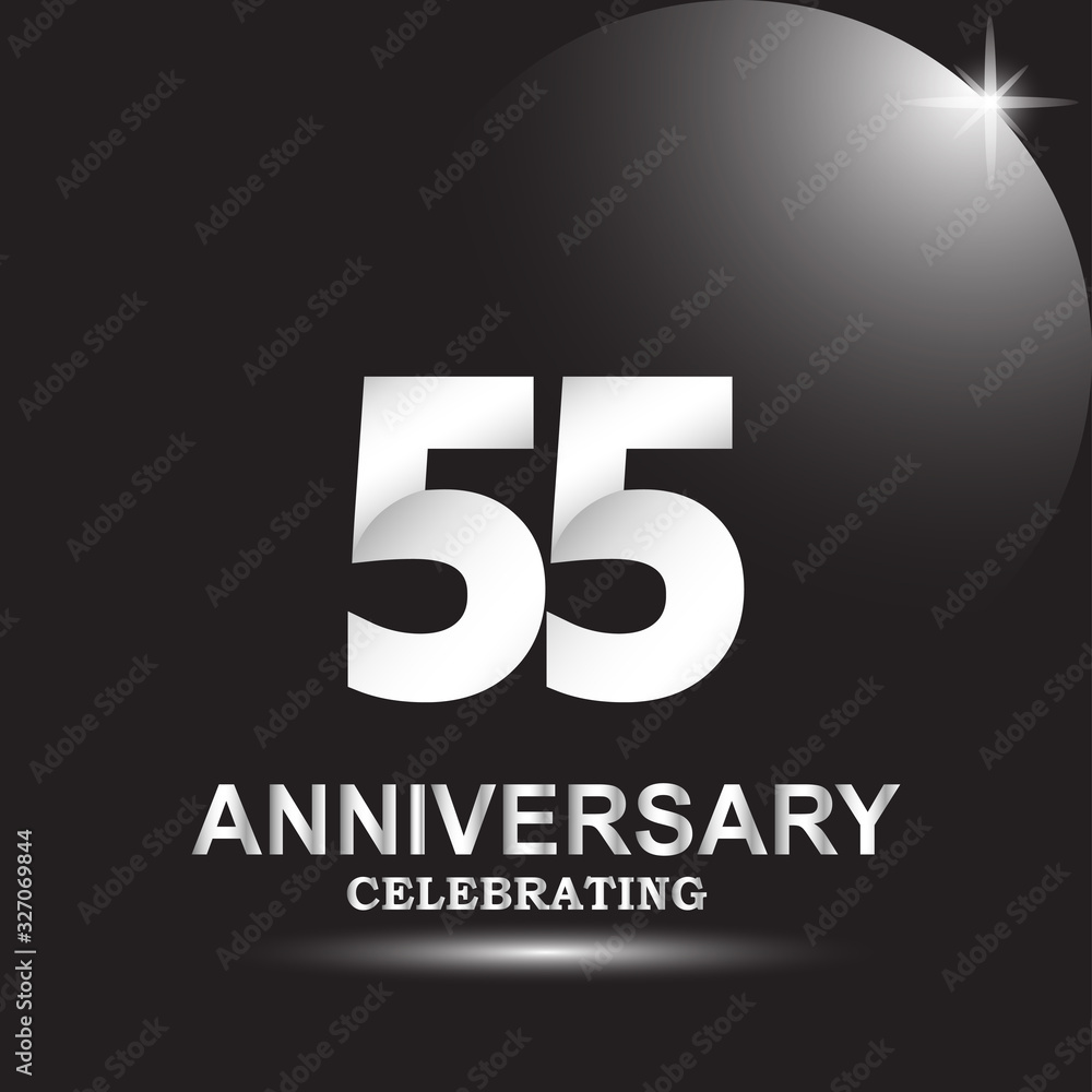 55 anniversary logo vector template. Design for banner, greeting cards or print 55 anniversary logo vector template. Design for banner, greeting cards or print