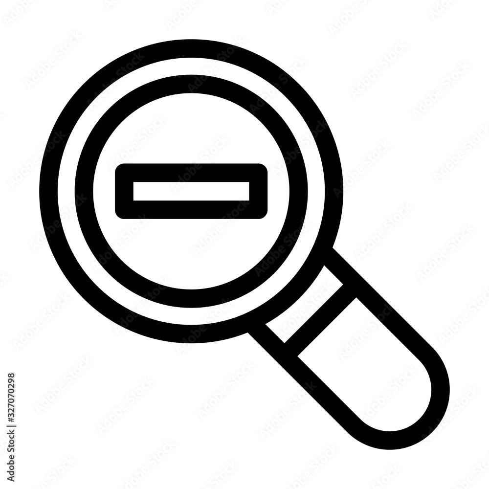 Zoom out icon. Magnifying glass symbol. Loupe, magnifier illustration. Zoom out icon. Magnifying glass symbol. Loupe, magnifier illustration.