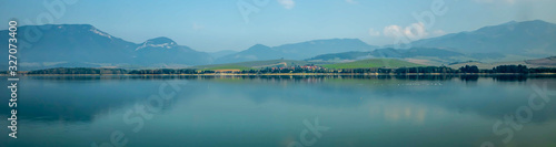 panorama of lake in the evening