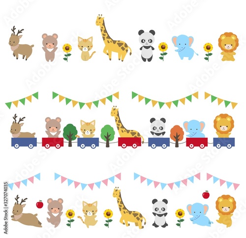 子どもに人気の動物のイラスト　フレーム