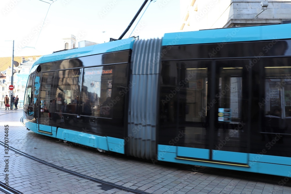 Tramway de transport en commun de Besançon - ville de Besançon - Département du Doubs - Région Bourgogne Franche Comté - France