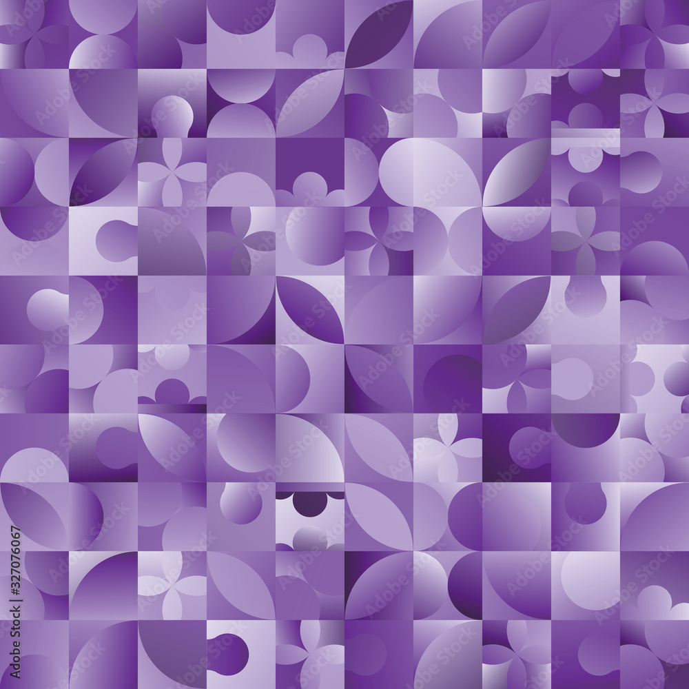 Fototapeta premium Wallpaper for bedroom. Abstract background with colored tiles