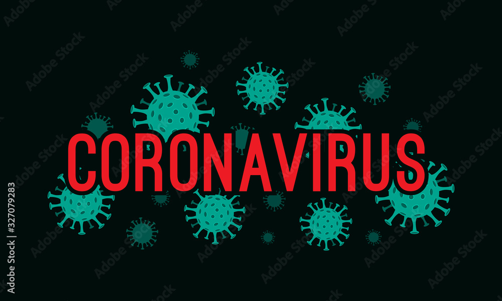 Vector Coronavirus illustration. Abstract COVID-19 Novel Coronavirus Bacteria. Dangerous Cell in China, Wuhan. Public health risk disease concept