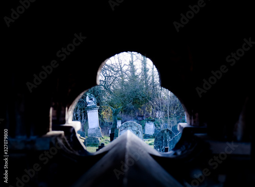 London/United Kingdom - 28 December 2018: Kensal Green Cemetery this capital. One of the magnificent seven. Copy space photo