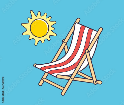 Beach chaise deck chair and sun