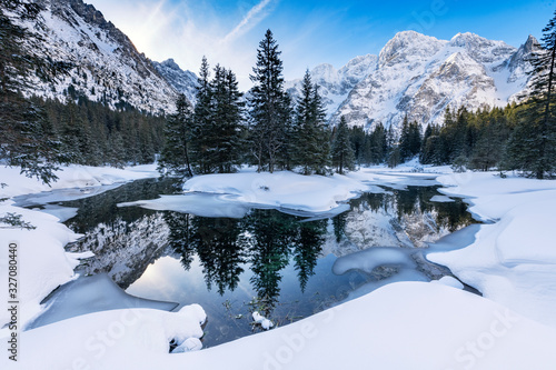 Fototapeta Naklejka Na Ścianę i Meble -  Beautiful landscape of mountains during winter
