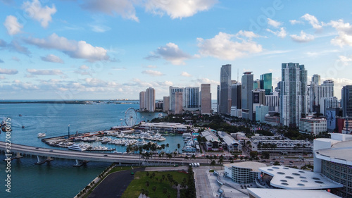 Aerial Photos of the Skyline in Downtown Miami © Skytrox, llc