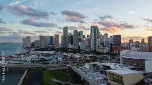 Aerial Photos of the Skyline in Downtown Miami