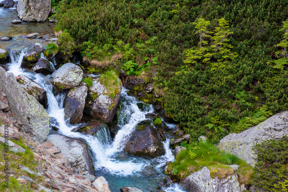 balea stream among the rocks. beautiful nature scenery in fagaras moutains romania