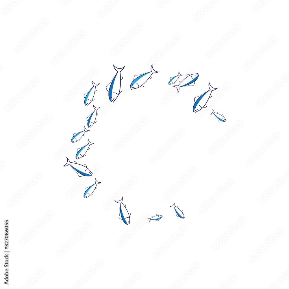 Fish logo template. Creative vector symbol of fishing club or online Fish logo template. Creative vector symbol of fishing club or online