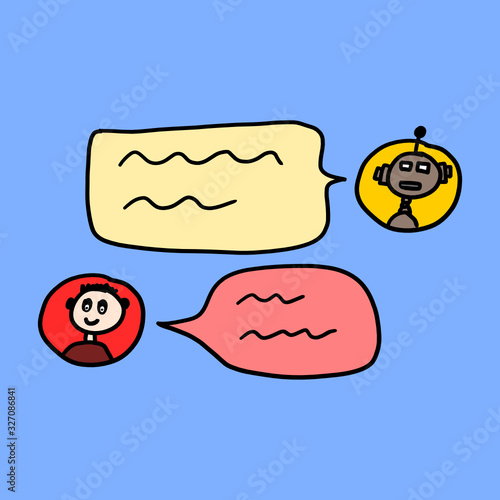 Online chat concept with a chatbot - robot.