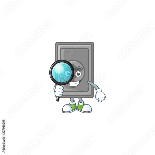 A famous of one eye security box closed Detective cartoon character design © kongvector