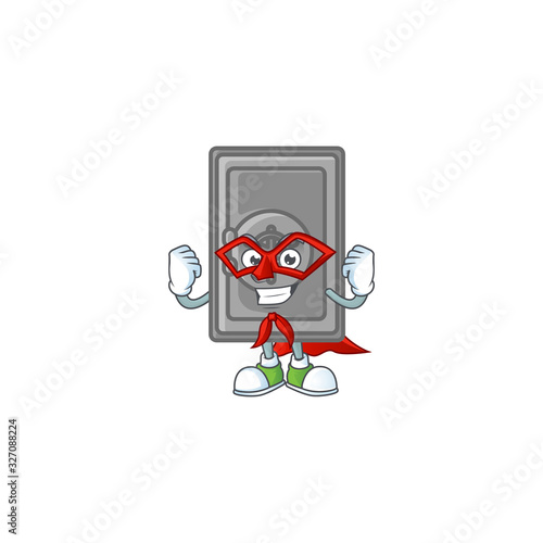 A friendly picture of security box closed dressed as a Super hero © kongvector