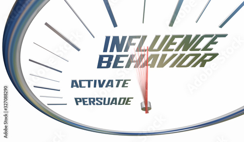 фотографія Influence Behavior Change Persuade Convince Alter Clock Words 3d Illustration