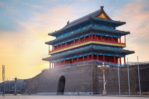 Beijing, China - Jan 17 2020: Qianmen or Zhengyangmen Gate, first built in 1419 during the Ming dynasty, situated at the southern side of Tiananmen Square