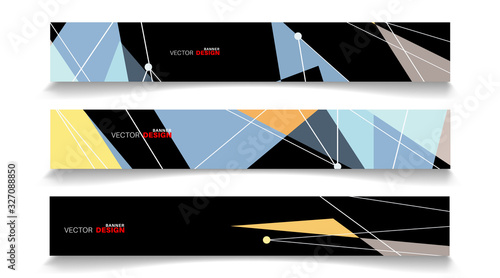 Collection of abstract geometric background banners. Can be used in any design. rectangular background.