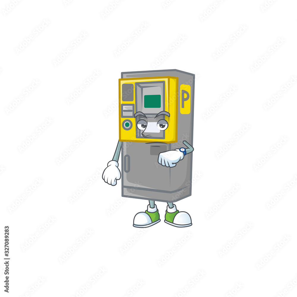 A picture of parking ticket machine on a waiting gesture A picture of parking ticket machine on a waiting gesture