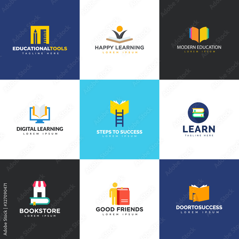 Fototapeta premium Educational Tools Logos Vector Pack 