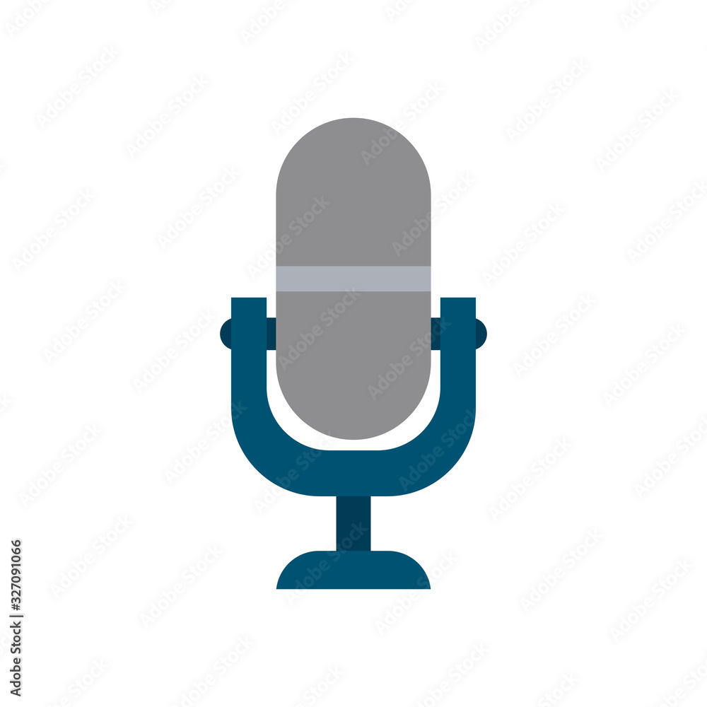 Isolated music microphone flat style icon vector design Isolated music microphone flat style icon vector design