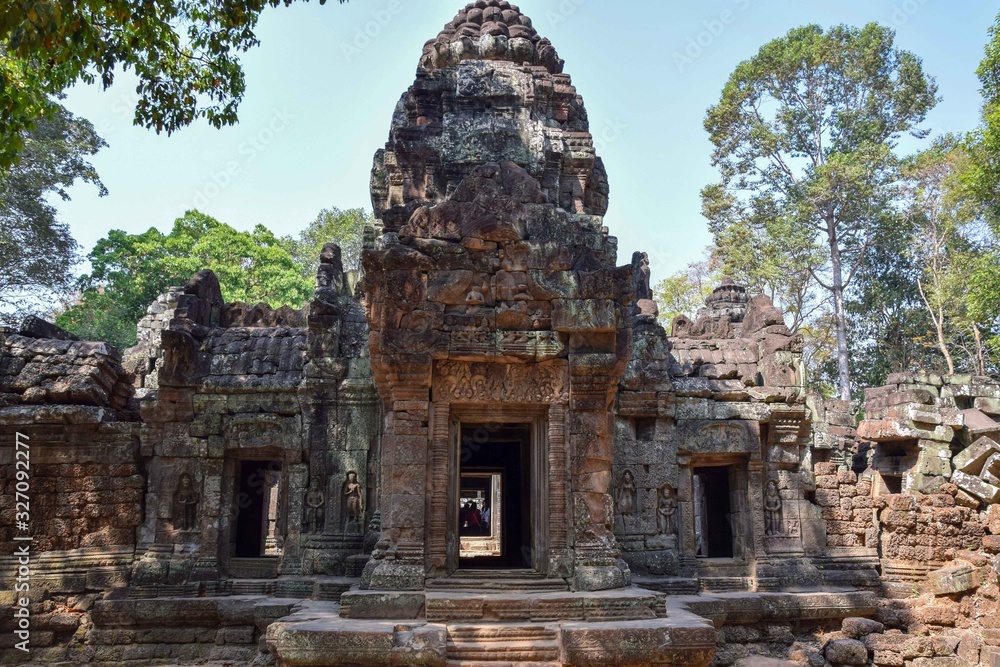 angkor wat ancient temple ruins with tower in front of jungle, cambodia, southeasi asia angkor wat ancient temple ruins with tower in front of jungle, cambodia, southeasi asia