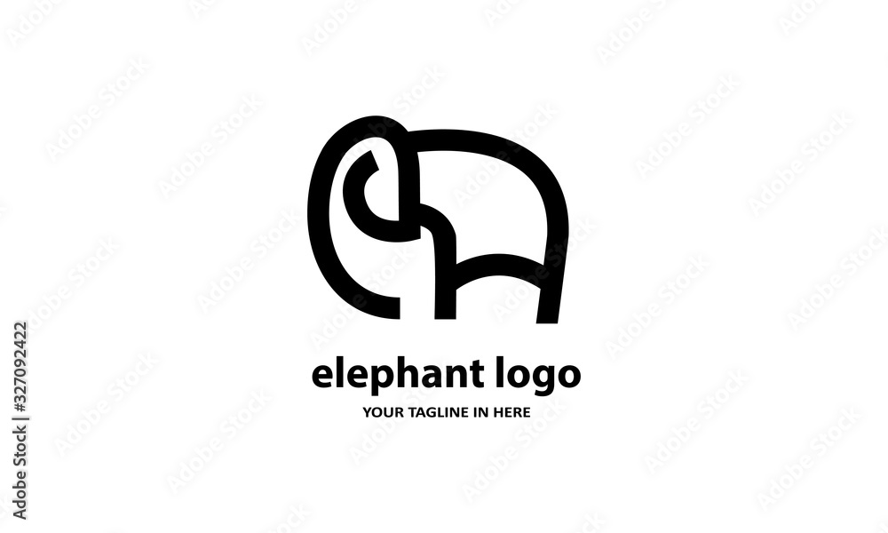 Fototapeta premium The concept of modern Sderhana elephant logo design is easy to remember