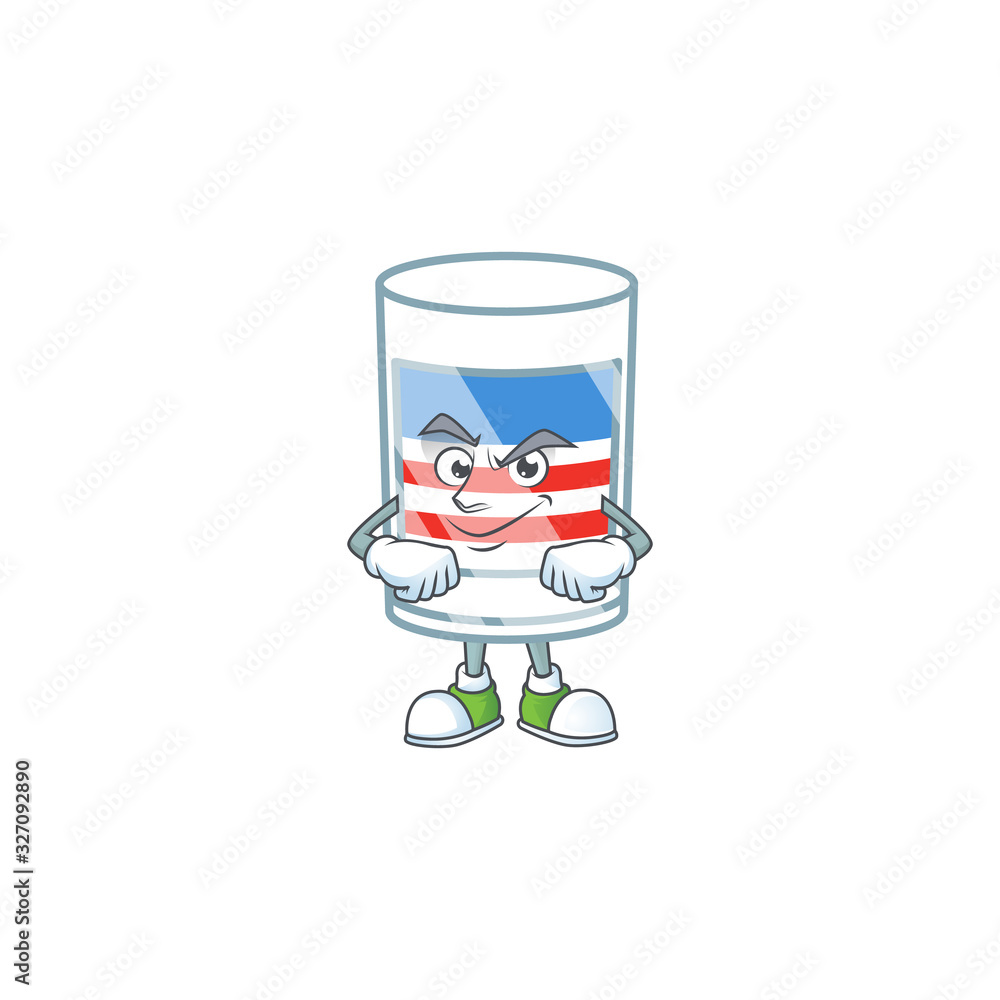 USA stripes glass mascot icon design style with Smirking face USA stripes glass mascot icon design style with Smirking face