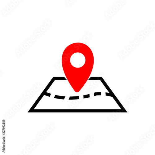 Location map icon  gps pointer mark. Vector illustration.